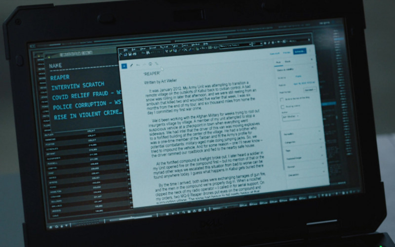 Dell Laptop in FBI Most Wanted S03E18 Reaper (2022)