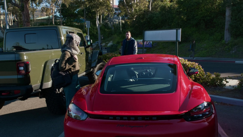 Porsche 718 Cayman T Red Car in NCIS Los Angeles S13E17 Genesis (2022)