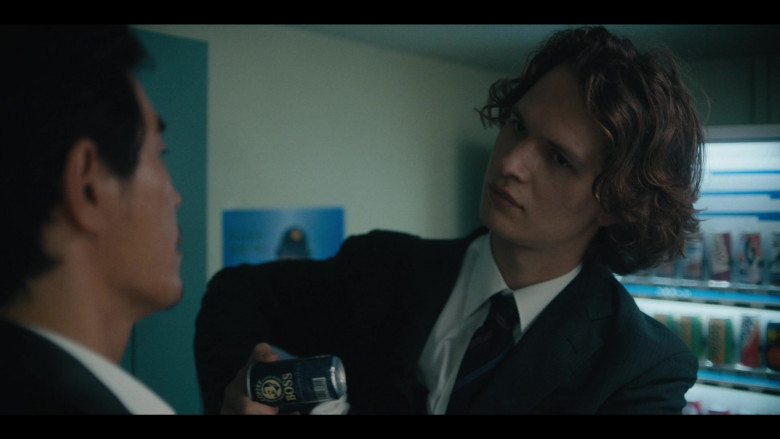 Suntory BOSS Coffee Can Held by Ansel Elgort as Jake Adelstein in Tokyo Vice S01E04 I Want It That Way (2022)