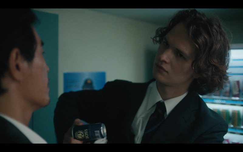 Suntory BOSS Coffee Can Held by Ansel Elgort as Jake Adelstein in Tokyo Vice S01E04 I Want It That Way (2022)