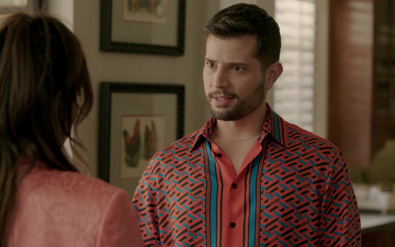 Versace Men's Shirt in Dynasty S05E06 Devoting All of Her Energy to Hate (2022)