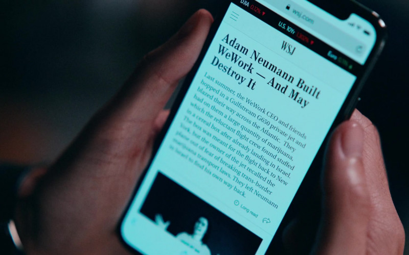 WSJ.com (Wall Street Journal) Website in WeCrashed S01E08 The One With All the Money (2022)