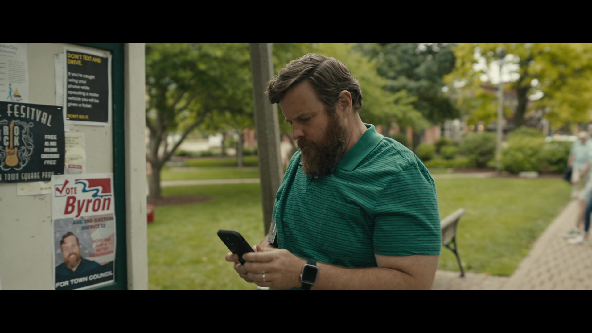 Apple Watch Of Adam Bartley As Byron In Night Sky S01E03 "The Caretaker"  (2022)