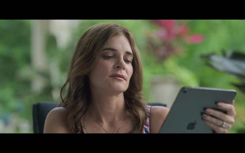 Apple iPad Tablet of Betsy Brandt as Kathryn Royce in The Valet (2022)