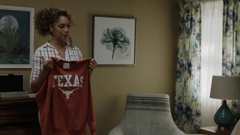 Champion Sweatshirt Held by Gina Torres as Tommy Vega in 9-1-1 Lone Star S03E17 Spring Cleaning (2022)