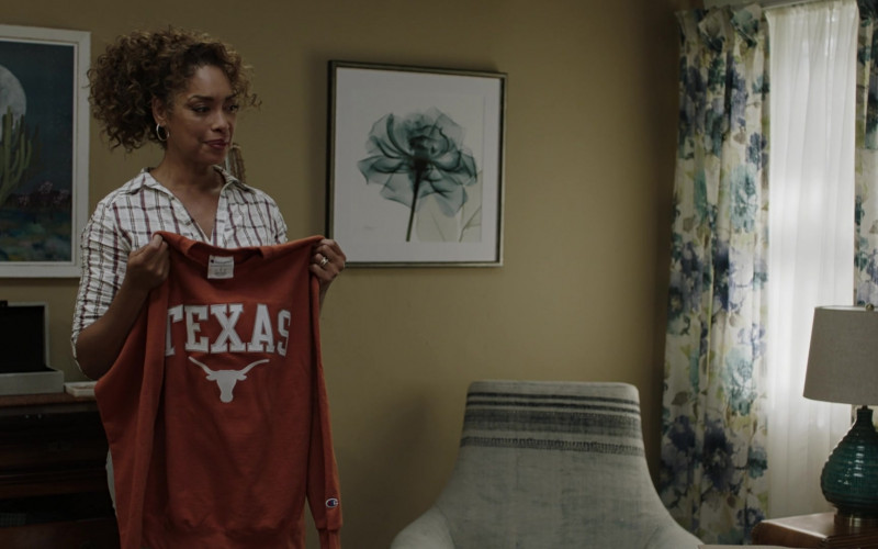 Champion Sweatshirt Held by Gina Torres as Tommy Vega in 9-1-1 Lone Star S03E17 Spring Cleaning (2022)