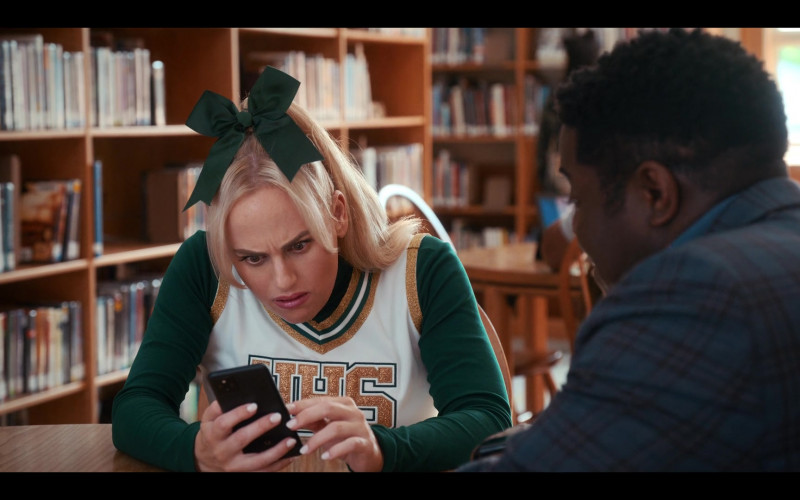 Google Pixel Android Smartphone Held by Actress Rebel Wilson as Stephanie Conway in Senior Year (2022)