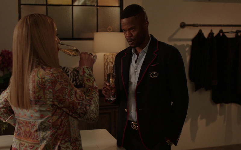 Gucci Men's Jacket and Belt in Dynasty S05E13 Do You Always Talk to Turtles (2022)