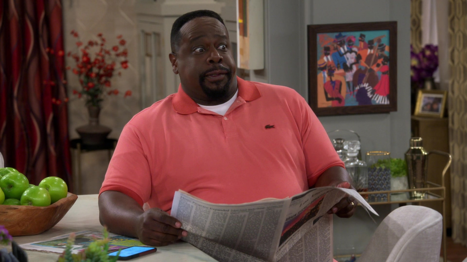 Lacoste Men's Pink Polo Shirt Worn By Cedric The Entertainer As Calvin ...