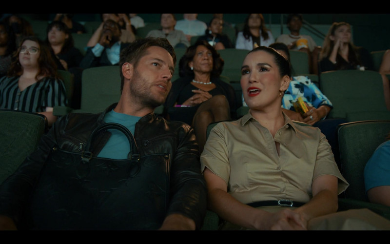 Louis Vuitton Handbag of Zoe Chao as Tiffany and Held by Justin Hartley as Blaine Balboa in Senior Year (1)