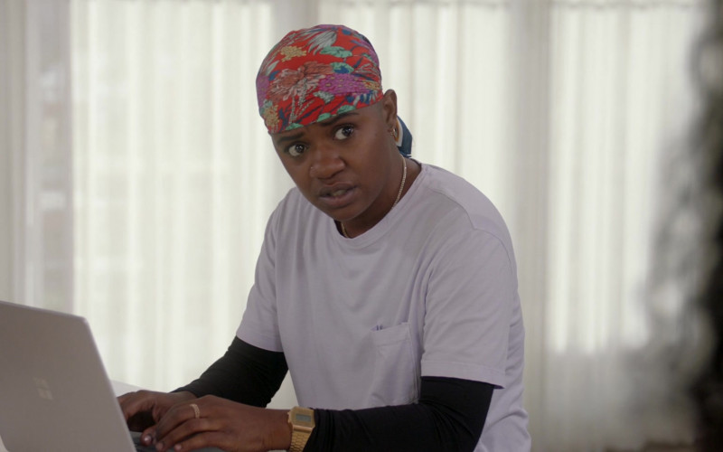 Microsoft Surface Laptop Used by Bre-Z as Tamia ‘Coop’ Cooper in All American S04E18 Come Back For You (3)