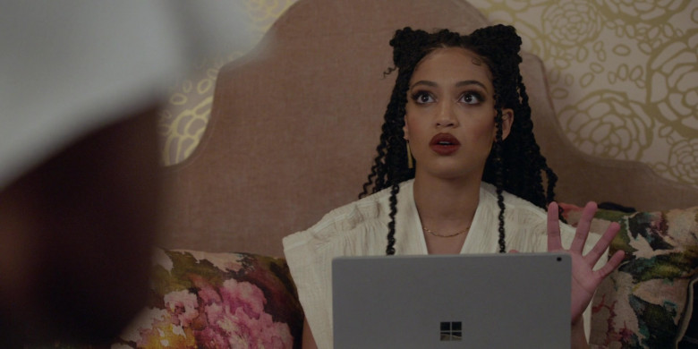 Microsoft Surface Laptop Used by Samantha Logan as Olivia Baker in All American S04E19 Murder Was the Case (4)