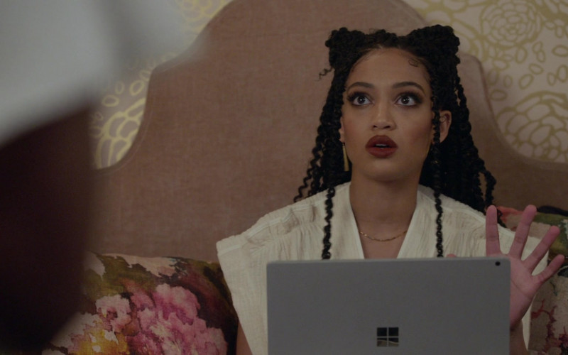 Microsoft Surface Laptop Used by Samantha Logan as Olivia Baker in All American S04E19 Murder Was the Case (4)