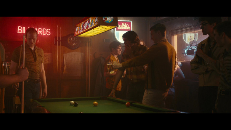 Schlitz Pool Table Light and Old Milwaukee Beer Sign in Night Sky S01E01 To the Stars (2022)