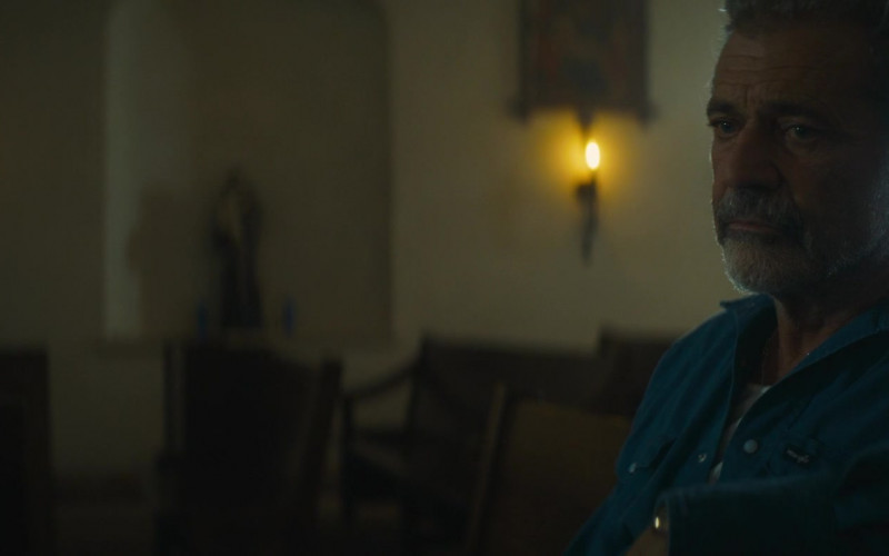 Wrangler Men’s Shirt of Mel Gibson as William Bill Long in Father Stu (2022)