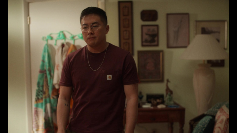 Carhartt T-Shirt Worn by Bowen Yang as Howie in Fire Island (1)