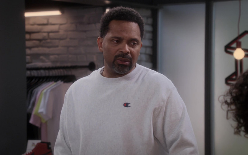 Champion Men’s Sweatshirt Worn by Mike Epps as Bernard in The Upshaws S02E07 Sista, Sista (2022)