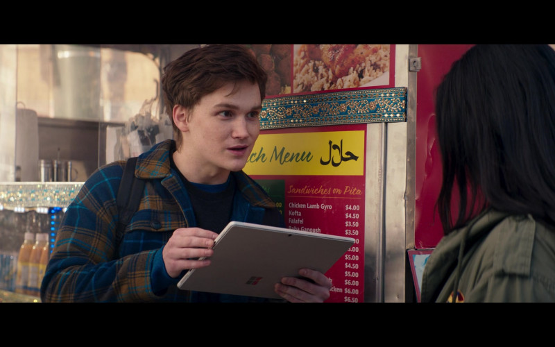 Microsoft Surface Tablet of Matt Lintz as Bruno Carrelli in Ms. Marvel S01E02 Crushed (2022)