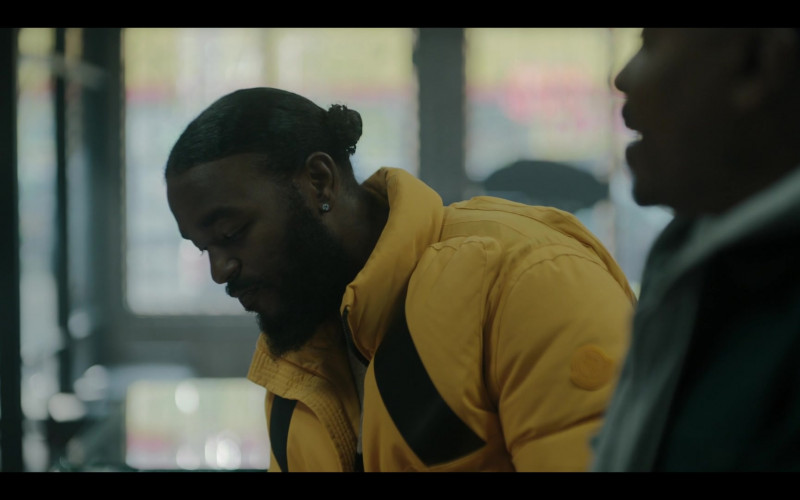 Moncler Yellow Jacket in The Chi S05E01 Overnight Celebrity ( (1)