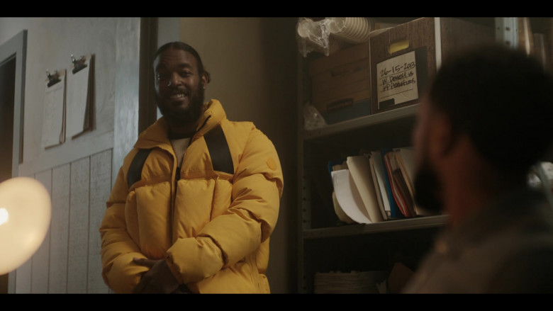 Moncler Yellow Jacket in The Chi S05E01 Overnight Celebrity ( (3)