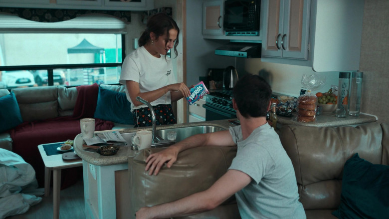 Nerds Candy Held by Alicia Vikander as Mira and Voss Water Bottles in Irma Vep S01E03 Dead Man’s Escape (2022)