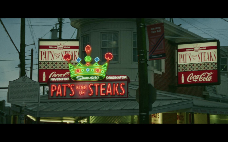 Pat’s King of Steaks Restaurant and Coca-Cola Sign in Hustle (2022)