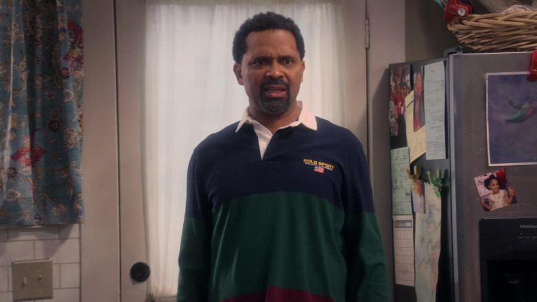 Ralph Lauren Polo Sport Long Sleeved Shirt of Mike Epps as Bennie in The Upshaws S02E02 Bennie's Woman (2022)