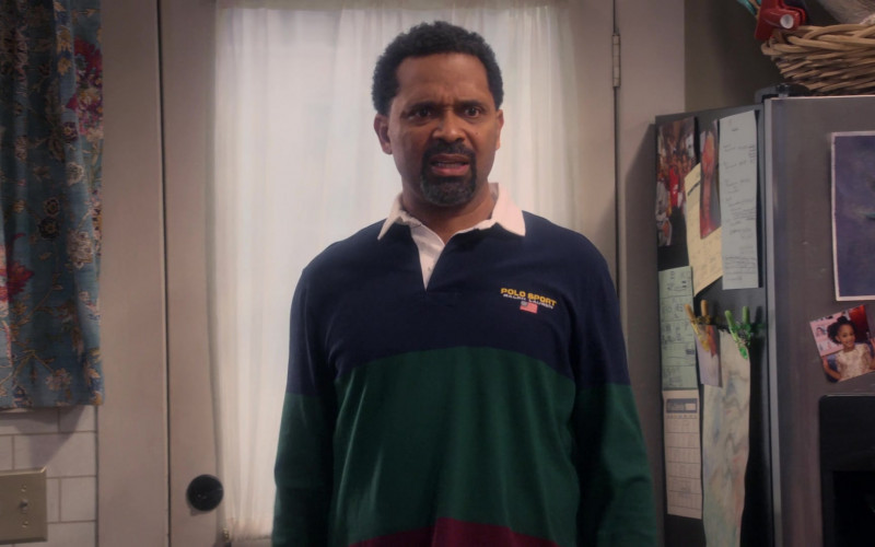 Ralph Lauren Polo Sport Long Sleeved Shirt of Mike Epps as Bennie in The Upshaws S02E02 Bennie's Woman (2022)