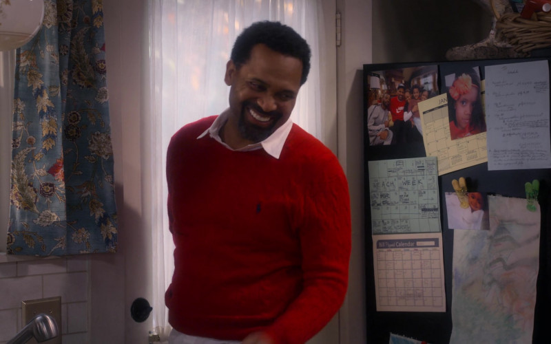 Ralph Lauren Red Polo Shirt Worn by Mike Epps as Bennie in The Upshaws S02E02 Bennie's Woman (2022)