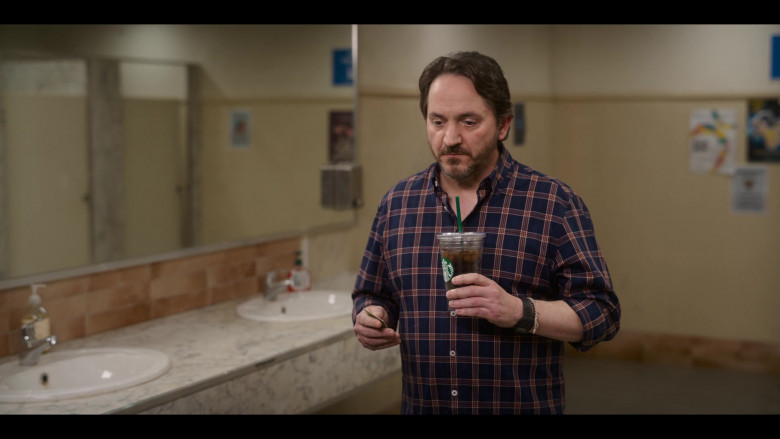 Starbucks Cold Coffee Drink Enjoyed by Ben Falcone as Clark Thompson in God's Favorite Idiot S01E04 God, Satan and All the Good Smells (2022)