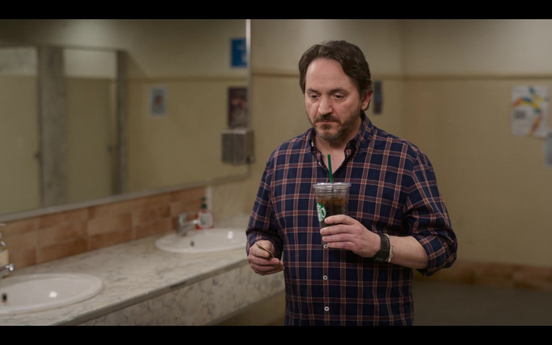 Starbucks Cold Coffee Drink Enjoyed by Ben Falcone as Clark Thompson in God's Favorite Idiot S01E04 God, Satan and All the Good Smells (2022)