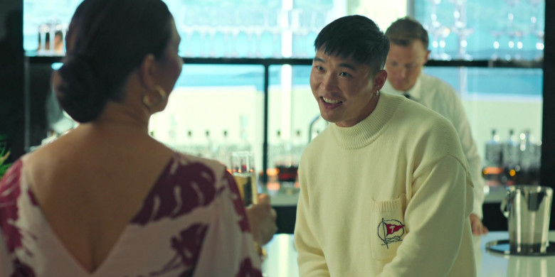 Tombolo Mariner Sweater Worn by Joel Kim Booster in Loot S01E01 Pilot (2)
