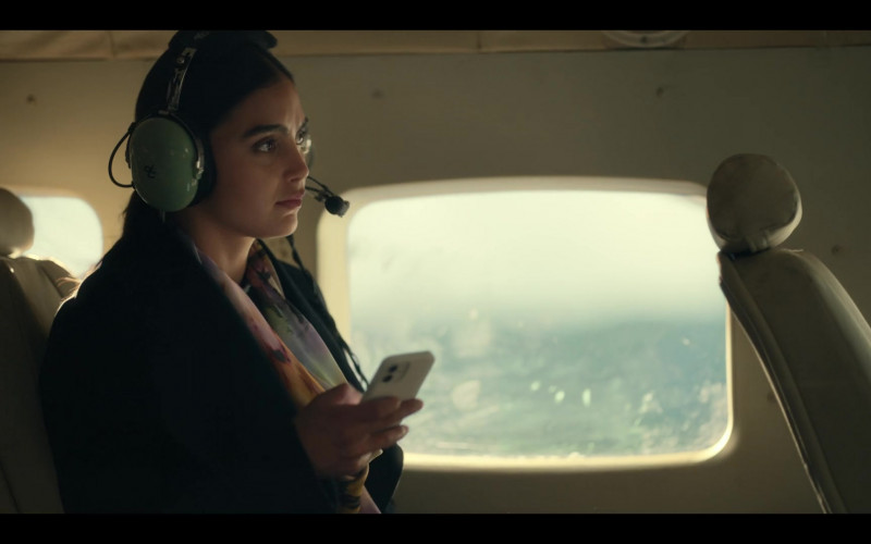 David Clark Aviation Headset of Melissa Barrera as Liv in Keep Breathing S01E01 Arrivals (2022)