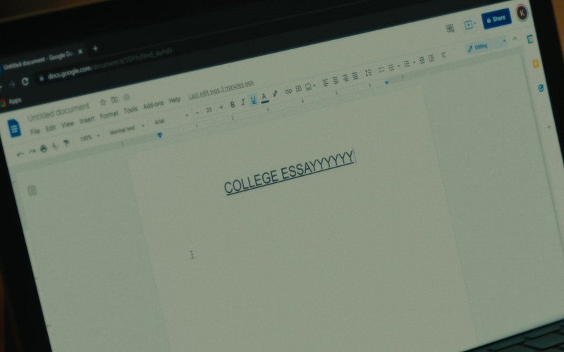 Google Docs in Anything's Possible (2022)