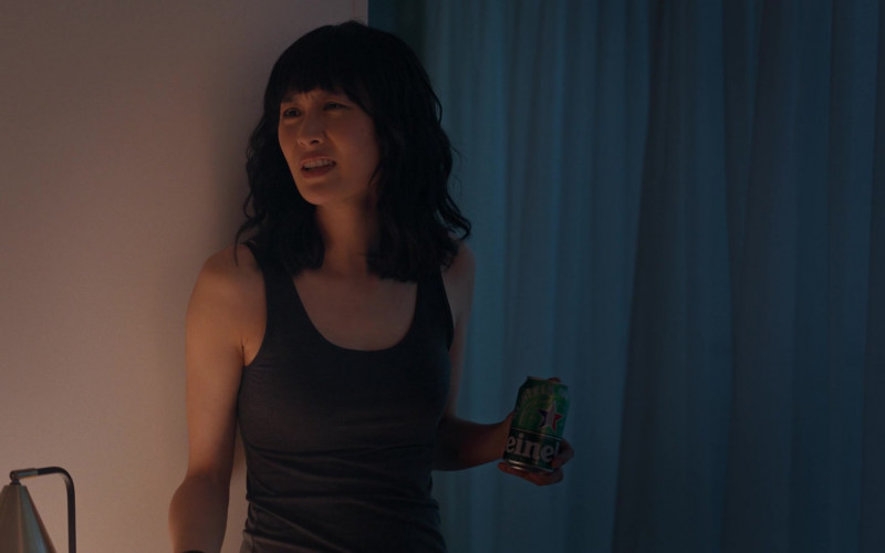 Heineken Beer Can Held by Actress in Irma Vep S01E07 The Spectre (1)