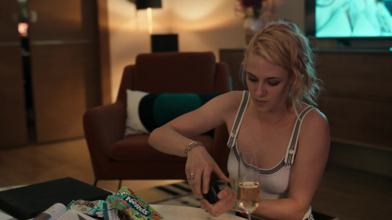 Nerds Sour Big Chewy Candy and Hershey's of Kristen Stewart in Irma Vep S01E08 The Terrible Wedding (2022)