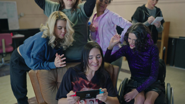 Nintendo Switch Gaming Console Used by Hari Nef as Sloane in 1UP (2)