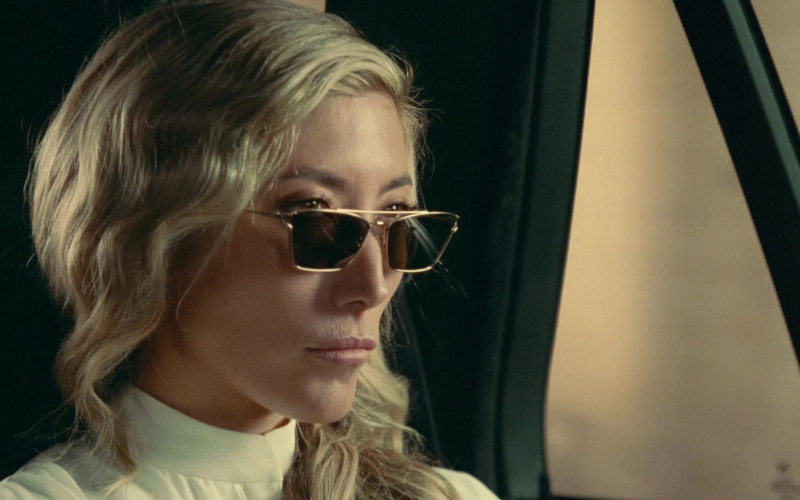 Oliver Peoples 1244S Sunglasses of Dichen Lachman as Soyona Santos in Jurassic World Dominion Movie