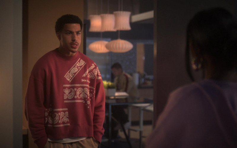 Palm Angels Sweatshirt Worn by Marcus Scribner as Andre Johnson, Jr. in Grown-ish S05E02 High Society (1)