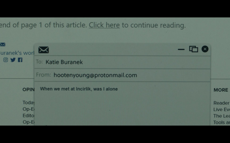 ProtonMail in The Terminal List S01E01 The Engram (2022)