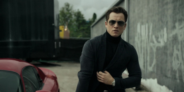 Ray-Ban Aviator Sunglasses of Taron Egerton as James Keene in Black Bird S01E01 Pilot (2022)