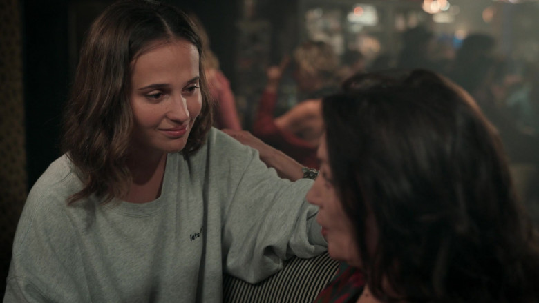 Urban Outfitters iets frans.. Gray Sweatshirt Outfit Worn by Alicia Vikander as Mira Harberg in Irma Vep S01E08 TV Show (3)