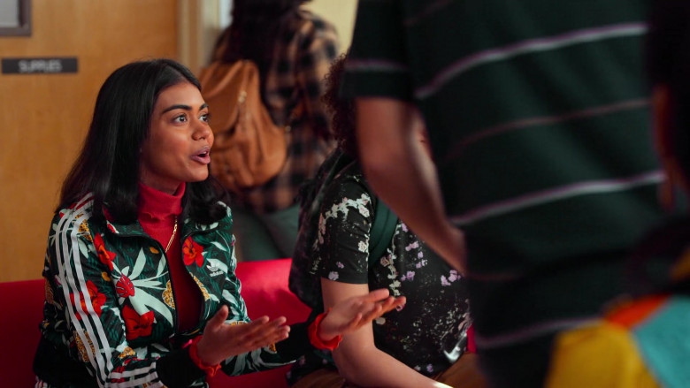 Adidas Floral Tracksuit Worn by Megan Suri as Aneesa Qureshi in Never Have I Ever S03E10 …lived the dream (2022)