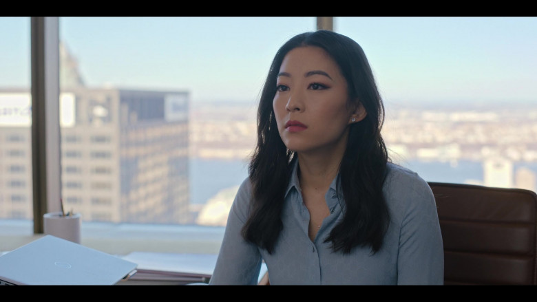 Gucci Button Down Blouse Shirt Office Style Outfit Worn by Arden Cho as Ingrid Yun in Partner Track S01E07 (1)