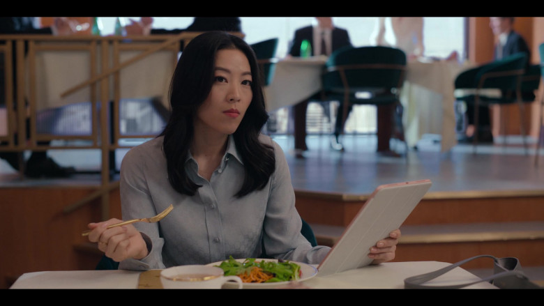 Gucci Button Down Blouse Shirt Office Style Outfit Worn by Arden Cho as Ingrid Yun in Partner Track S01E07 (4)