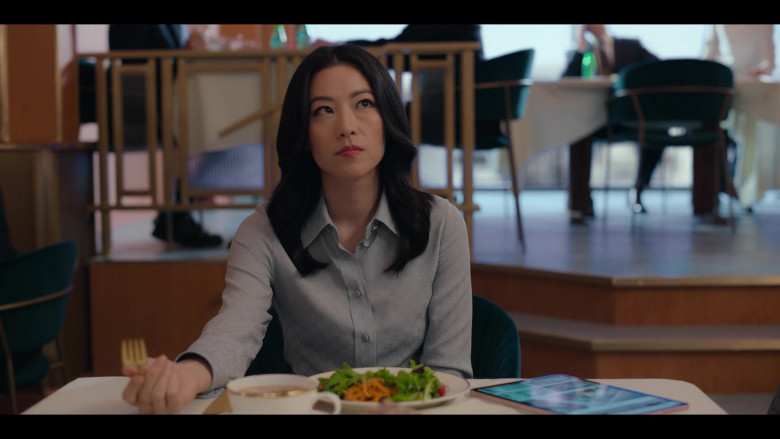 Gucci Button Down Blouse Shirt Office Style Outfit Worn by Arden Cho as Ingrid Yun in Partner Track S01E07 (5)