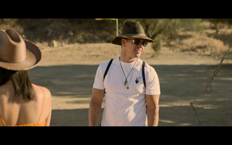 Off-White Men's T-Shirt Worn by Mark Wahlberg as Huck Dembo in Me Time (1)