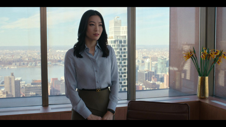 Valentino Women's Belt of Arden Cho as Ingrid Yun in Partner Track S01E07 Talking Points (2022)