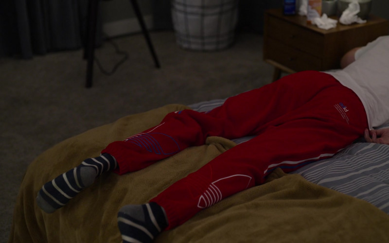 Adidas Red Pants of Thomas Mann as Griffin Reed in About Fate (2022) Movie