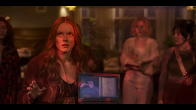 Lenovo Laptop Computer Held by Abigail Cowen as Bloom Peters in Fate The Winx Saga S02E02 Taken By The Wind (2)